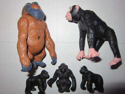 Job Lot Apes rubber and plastic x 5