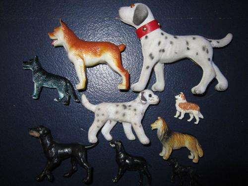 Job Lot Dog's rubber and plastic x 9