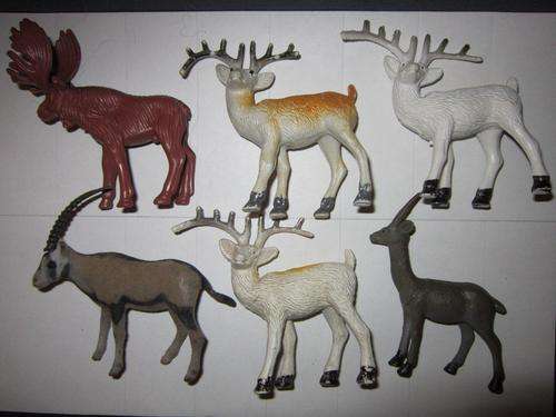 Job Lot Raindeer  rubber and plastic x 6