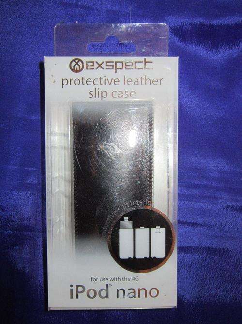 Exspect Ipod Nano Protective Leather Slip case black (for use with Ipod 4g nano)