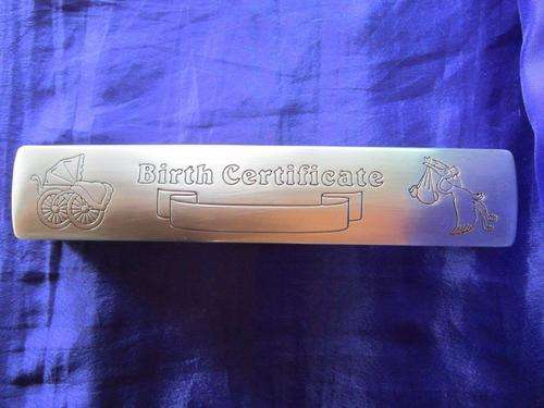 Baby Birth Certificate keepsake box (Metal box) +/-22.5cm
