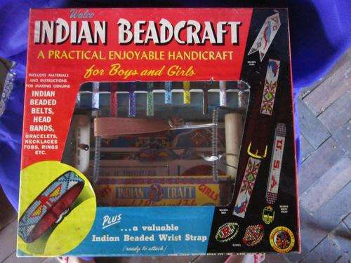 Vintage Walco Indian Beadcraft Kit w/ Orig Box Outfit #311 - Cira 1957
