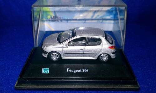 Cararama - Peugeot 206 - Silver/Grey - Scale: 1/72