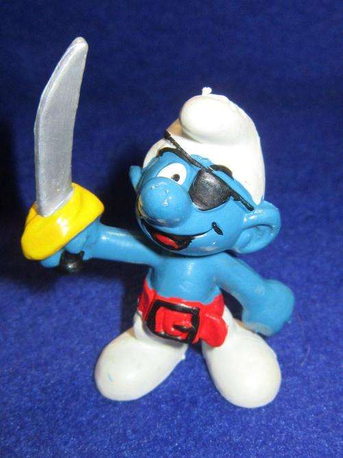 Vintage Peyo Pirate Smurf - Made in Hong Kong 1978