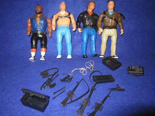 Vintage - The A-Team - Set of 4 c/w weapons - Cannel  Productions 1983