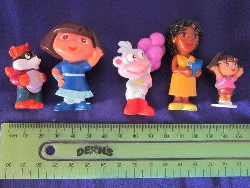 Lot of 6  Dora the Explorer and friends- Mattel - Hard Rubber / Plastic- +-3.5cm - 6cm
