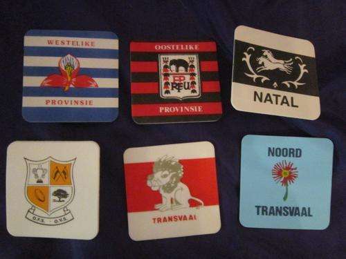 Old South African Rugby Team Beer Mats 6 in a packet (new)
