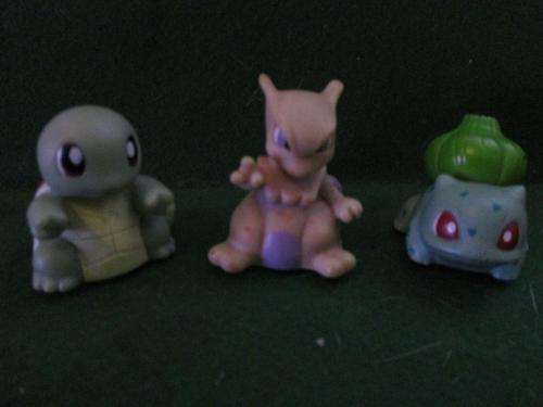 3 x Pokemon Characters - All have ball underneath  +-5cm tall
