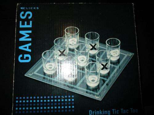 Drinking Tic Tac Toe - Glass Board with 9 Shot Glasses