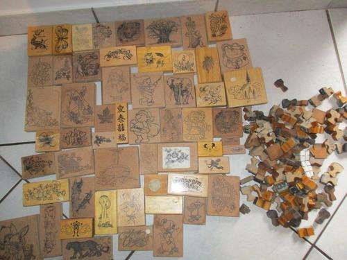 Large Job Lot Rubber stamps 180 pieces