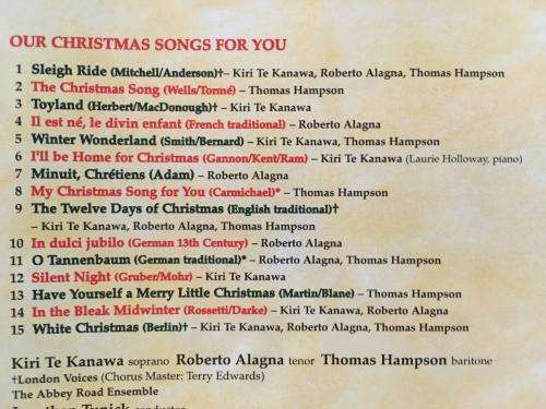 CD - Roberto Alagna Thomas Hampson Kiri Te Kanawa - Our Christmas Songs For You