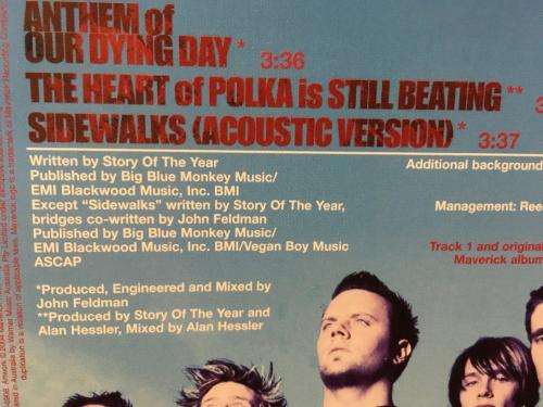 CD - Story Of The Year - Anthem Of Our Dying Day (Single)