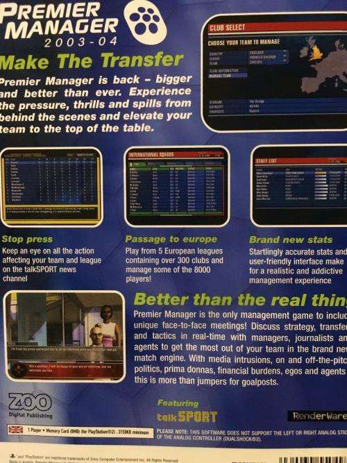 PS2 - Premier Manager 2003 - 2004