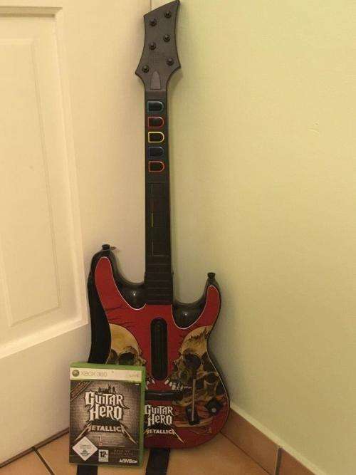 Xbox 360 - Metallica Guitar Hero Wirless Guitar + Guitar Hero Metallica Game