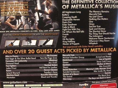 Xbox 360 - Metallica Guitar Hero Wirless Guitar + Guitar Hero Metallica Game