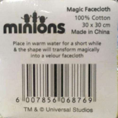Magic Facecloth - Minions Over Stu Art (New Sealed)