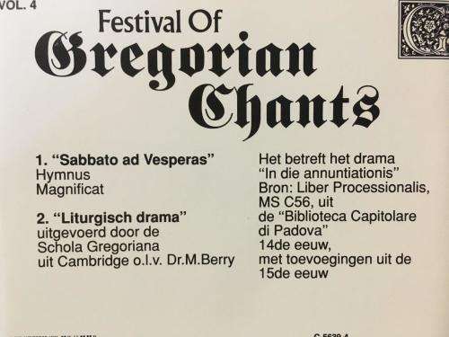 CD - Festival of Gregorian Chants - Vol 4