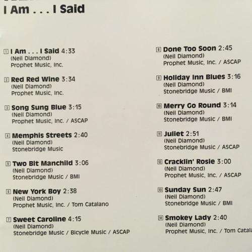 CD - Neil Diamond - I Am ... I Said