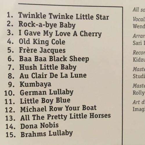 CD - Sleepy Time Rock A Byes