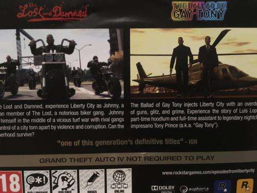 PS3 - Grand Theft Auto Episodes From Liberty City  The Lost And The Damned & The Ballad of Gay Tony