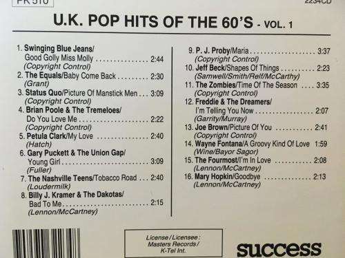 CD - UK Pop Hits of the 60`s Vol 1