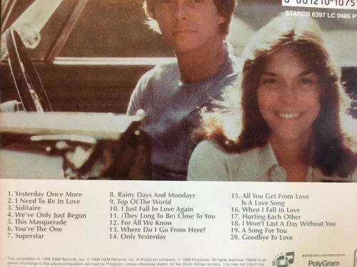 CD - The Carpenters - Love Songs