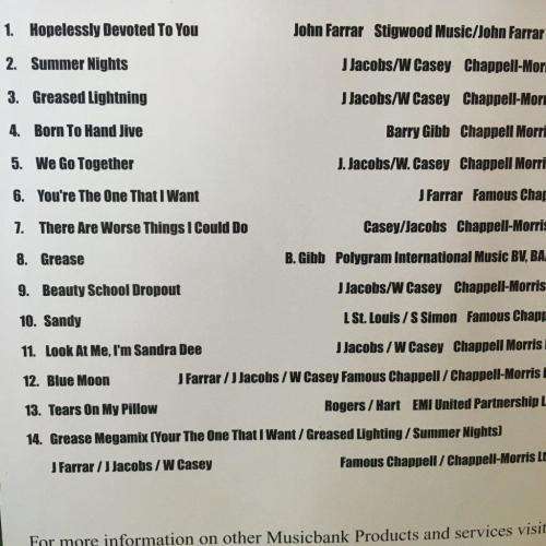 CD - Grease The Musical - TPH Productions