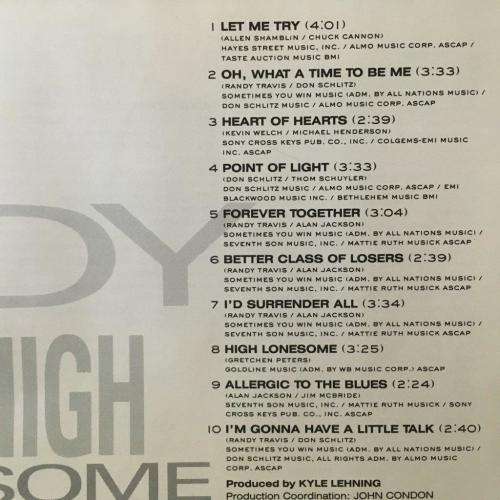 CD - Randy Travis - High Lonesome
