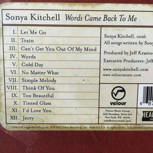 CD - Sonya Kitchell - Words Come Back To Me