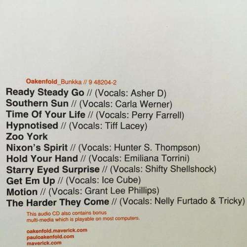CD - Oakenfold - Bunkka