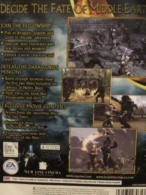 PS2 - The Lord of The Rings The Two Towers