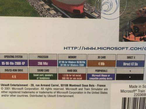 PC - Microsoft Train Simulator (windows 95/98)