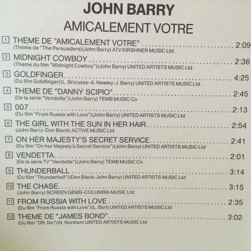 CD - John Barry - `Amicalement Votre` (The Persuaders)
