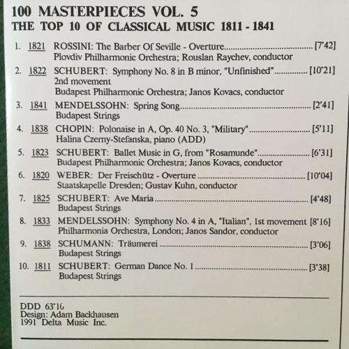CD - 100 Masterpieces Vol 5 The Top 10 of Classical Music 1811-1841