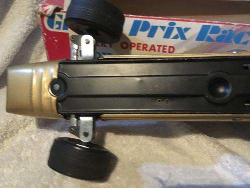 Vintage Bandai Tinplate Remote Control Grand Prix Racer. ( BOXED )