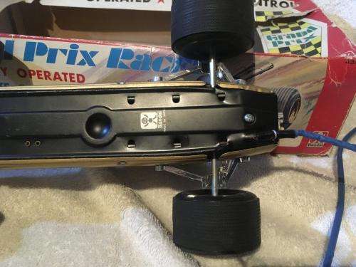 Vintage Bandai Tinplate Remote Control Grand Prix Racer. ( BOXED )