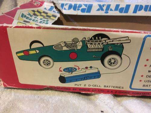 Vintage Bandai Tinplate Remote Control Grand Prix Racer. ( BOXED )