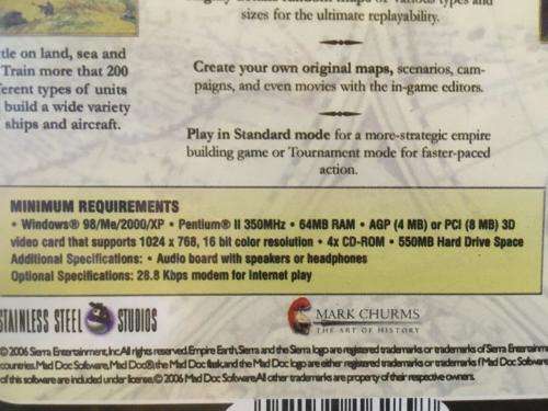 PC - Empire Earth - Gold Label (New Sealed)