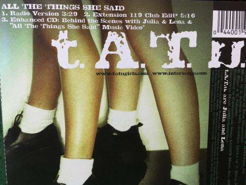 CD - T.A.T.U. - All The Things She Said