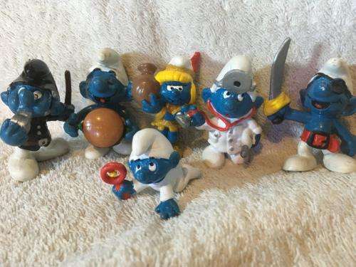 Vintage Peyo Smurfs  x 6 1970's - 1980's
