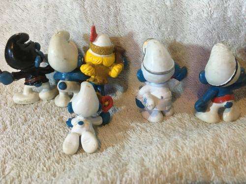 Vintage Peyo Smurfs  x 6 1970's - 1980's