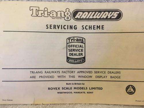Vintage Tri-ang Railways Third Edition Catalogue 1957 + Servicing Scheme
