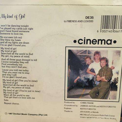 Seven Single - Cinema - My Kind of Girl / Friends and Lovers (Has a signature???)