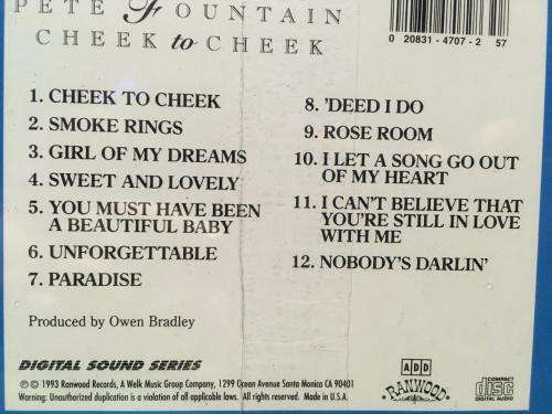 CD -  Pete Fountain - Cheek to Cheek (New Sealed)