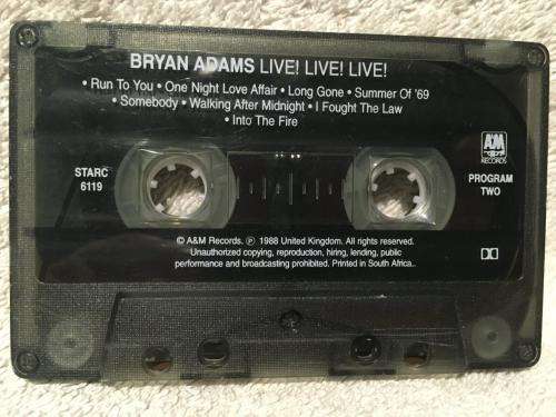 Cassette - Bryan Adams - Live! Live! Live! (Cassette & Case No Inlay)