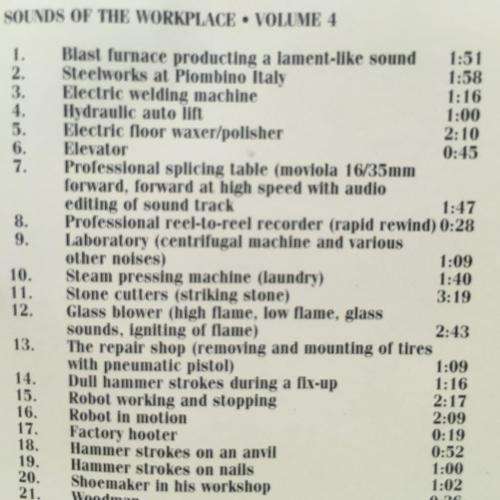 CD - Sound Effects - Volume 4 - Sounds From The Workplace