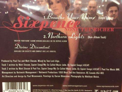 CD - SixPence None The Richer - Breathe Your Name