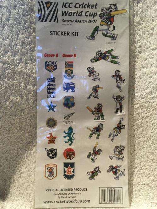 ICC Cricket World Cup 2003 South Africa 2003 Sticker Kit Official product (NOS)