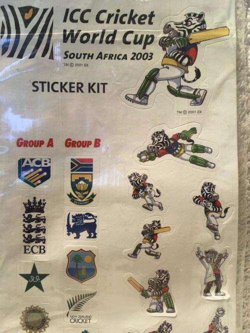 ICC Cricket World Cup 2003 South Africa 2003 Sticker Kit Official product (NOS)
