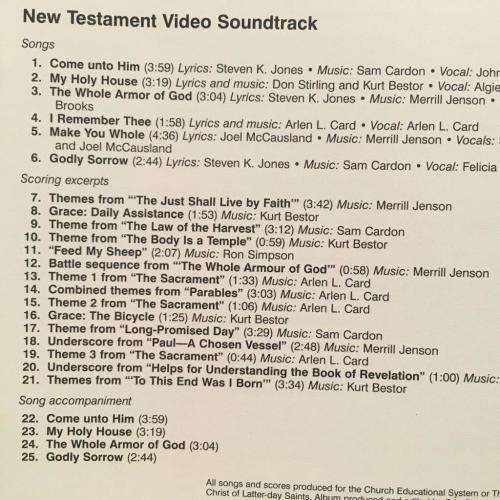 CD - New Testament Video - Soundtrack